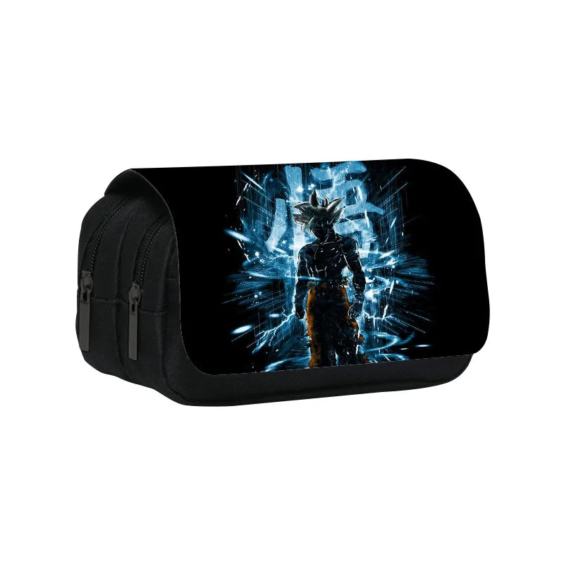 Anime Dragon Ball Goku Vegeta Pencil Case Double-Deck Ultra-Large Capacity Nylon Anime Pencil Bag Student School Supplies Gifts