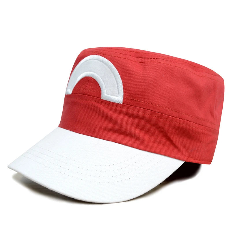 Anime Pokemon Ash Ketchum Cosplay Baseball Cap Pikachu Peaked Cap Letter C Symbol Embroidery Sports Outdoors Hat Adjustable Prop