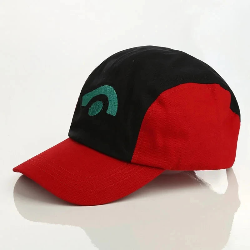 Anime Pokemon Ash Ketchum Cosplay Baseball Cap Pikachu Peaked Cap Letter C Symbol Embroidery Sports Outdoors Hat Adjustable Prop