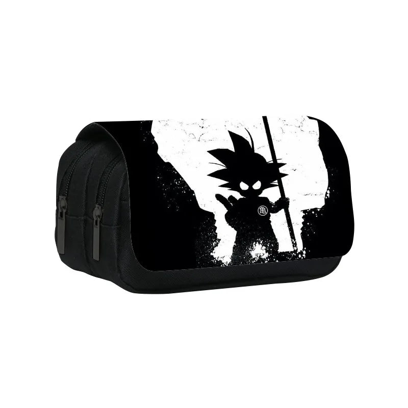 Anime Dragon Ball Goku Vegeta Pencil Case Double-Deck Ultra-Large Capacity Nylon Anime Pencil Bag Student School Supplies Gifts