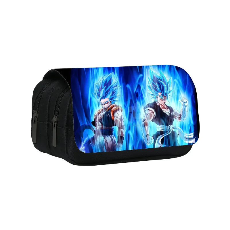 Anime Dragon Ball Goku Vegeta Pencil Case Double-Deck Ultra-Large Capacity Nylon Anime Pencil Bag Student School Supplies Gifts